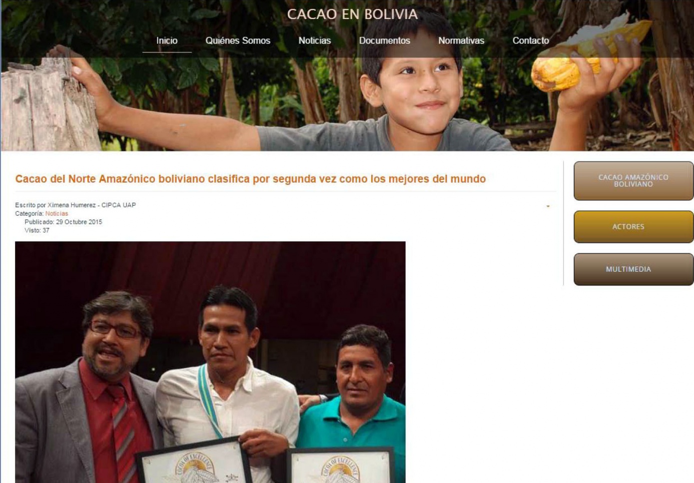 Nuevo sitio web brindará información especializada sobre el cacao en Bolivia