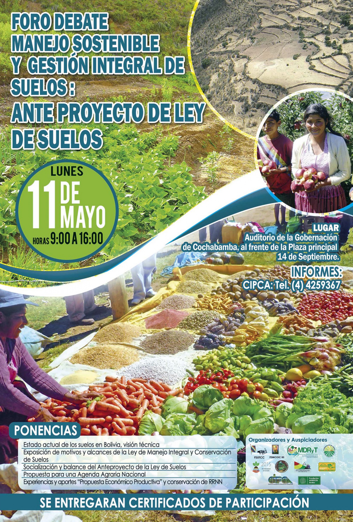 Se realizará el foro debate sobre Manejo Sostenible y Gestión Integral de Suelos