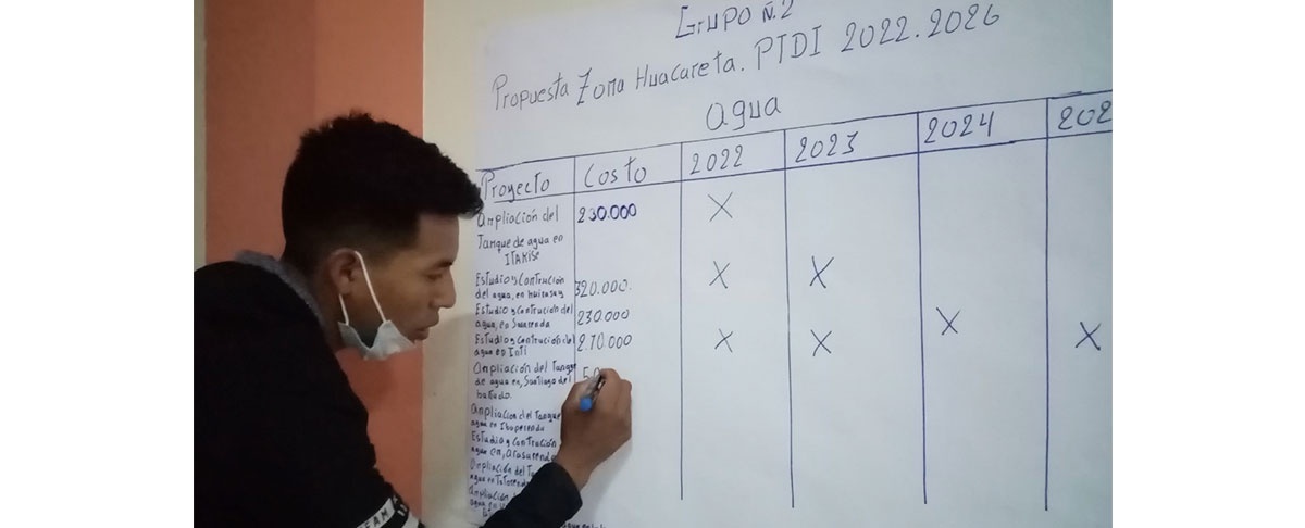 Construcción de propuestas para el PTDI del Municipio de Huacareta por las organizaciones guaraní