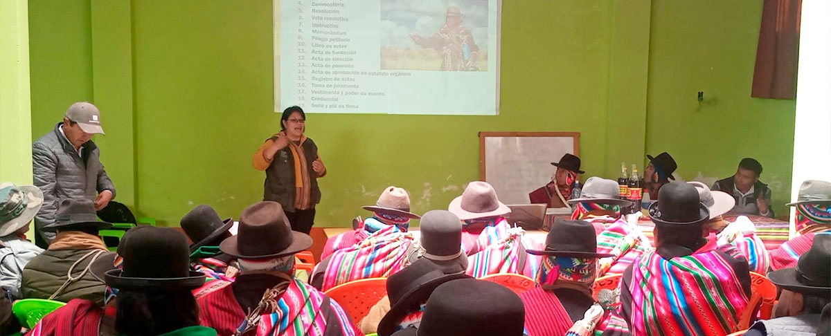Autoridades Originarias de San Andrés de Machaca inician formación en liderazgo para la promoción y ejercicio de derechos humanos.