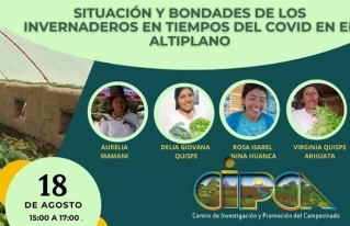 El martes 18 se realizará el foro virtual: Situación y bondades de los invernaderos en tiempos de COVID-19 en el Altiplano, experiencias desde las mujeres